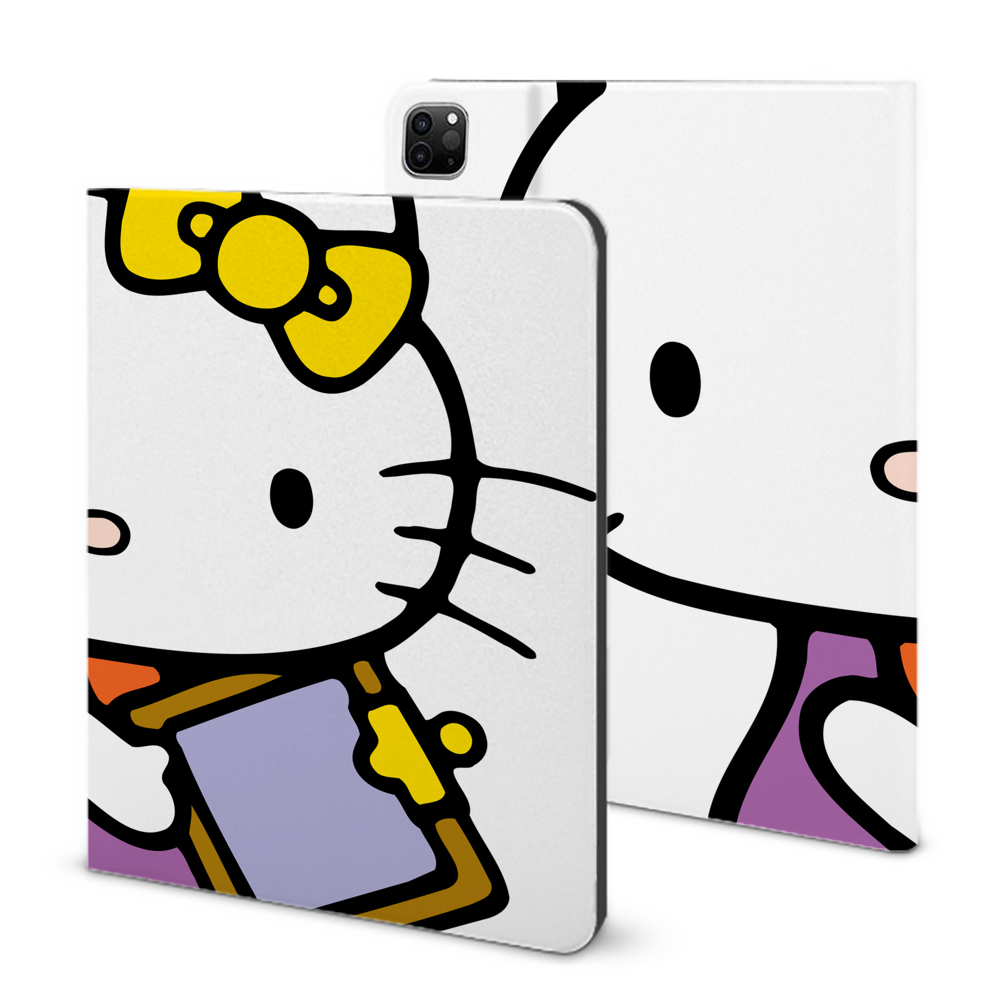 （画像用） Hello Kitty ハローキティ IPad ケース ブック型 PUレザー TPU 耐衝撃 軽量 薄型 ペン収納なし 全面保護 IPad 各モデル対応